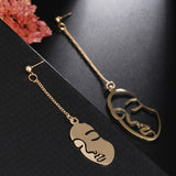 Hollow Out Face Dangle Earrings