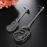 Hollow Out Face Dangle Earrings