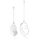 Hollow Out Face Dangle Earrings